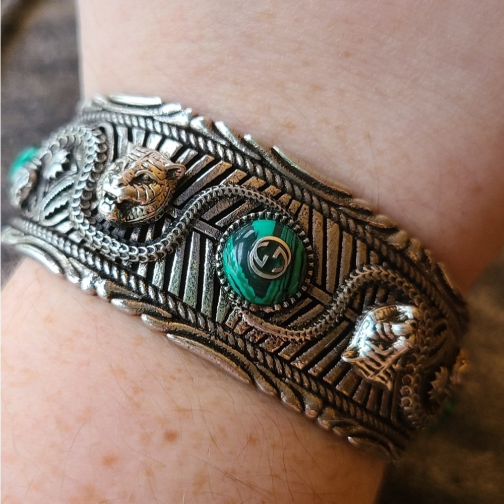 GUCCI Snake Tiger Garden Sterling Cuff